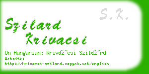 szilard krivacsi business card